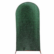 Metallic Fitted Spandex Round Top Wedding Arch Backdrop Stand Cover IRON_STND06_23_L_HUNT