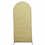 Metallic Fitted Spandex Round Top Wedding Arch Backdrop Stand Cover IRON_STND06_23_M_CHMP