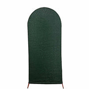 Metallic Fitted Spandex Round Top Wedding Arch Backdrop Stand Cover IRON_STND06_23_M_HUNT