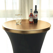Metallic Spandex Fitted Round Cocktail Table Top Cover