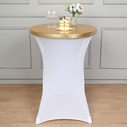 Metallic Spandex Fitted Round Cocktail Table Top Cover