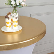 Metallic Spandex Fitted Round Cocktail Table Top Cover