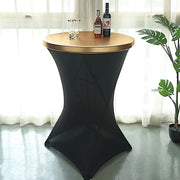 Metallic Spandex Fitted Round Cocktail Table Top Cover