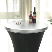 Metallic Spandex Fitted Round Cocktail Table Top Cover