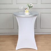 Metallic Spandex Fitted Round Cocktail Table Top Cover