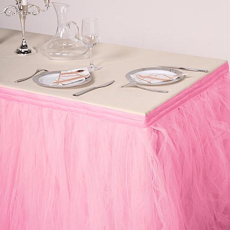 Multi Layers Tulle Table Skirt SKT_T01_PINK_17