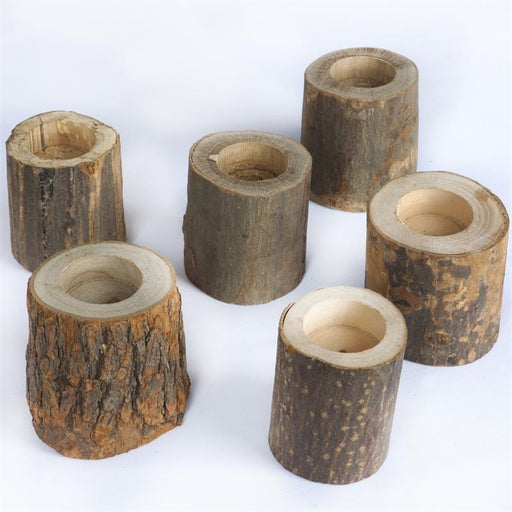 Natural Brown Wood Tea Light Holder Rustic Wedding Party Centerpieces CAND_HOLD_W_NAT
