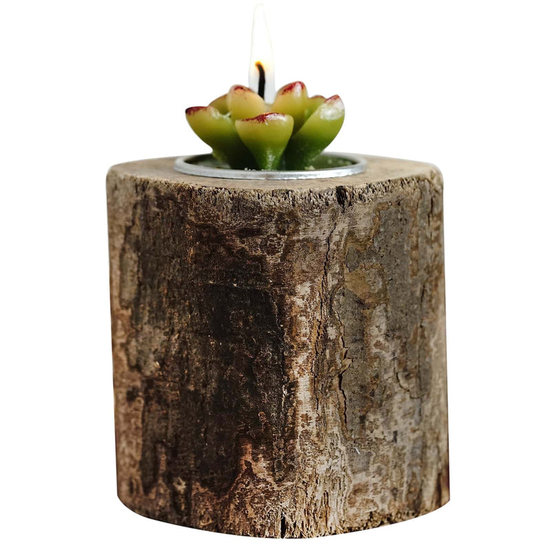 Natural Brown Wood Tea Light Holder Rustic Wedding Party Centerpieces CAND_HOLD_W_NAT