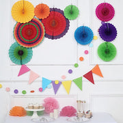 Paper Fans and Garlands with Pom Pom Flowers Backdrop Decorations - Assorted PAP_FAN_012_FSTA