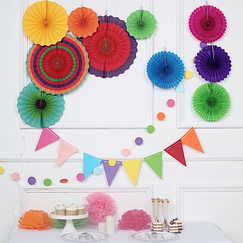 Paper Fans and Garlands with Pom Pom Flowers Backdrop Decorations - Assorted PAP_FAN_012_FSTA
