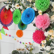 Paper Fans and Garlands with Pom Pom Flowers Backdrop Decorations - Assorted PAP_FAN_012_FSTA
