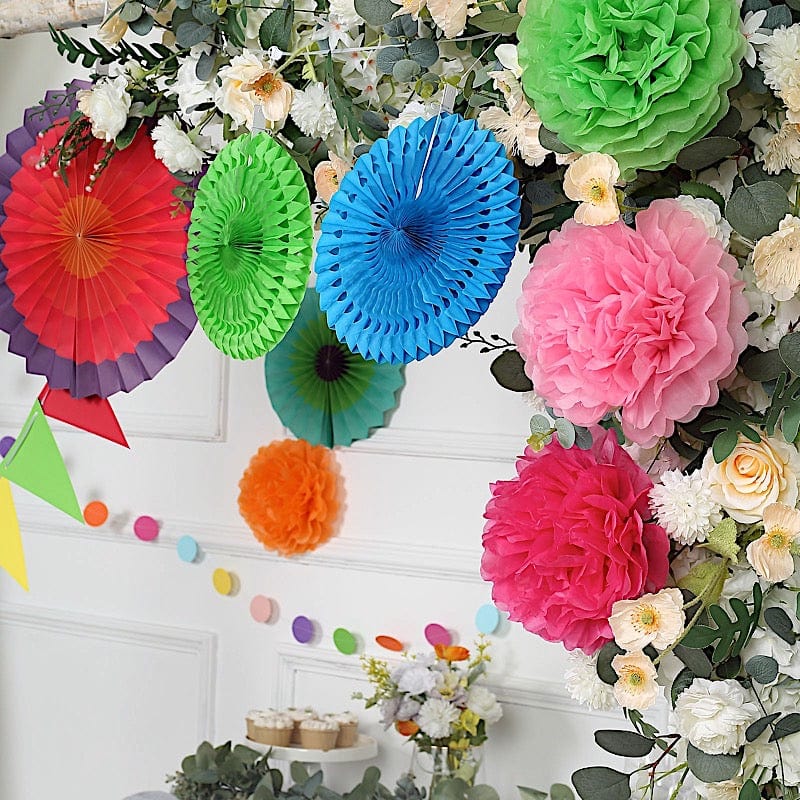 Paper Fans and Garlands with Pom Pom Flowers Backdrop Decorations - Assorted PAP_FAN_012_FSTA