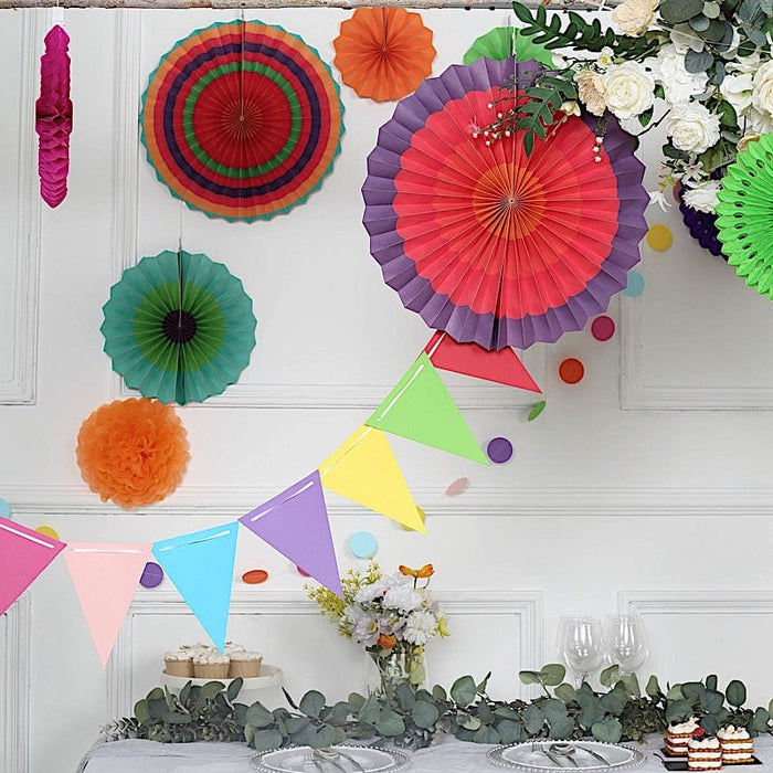 Paper Fans and Garlands with Pom Pom Flowers Backdrop Decorations - Assorted PAP_FAN_012_FSTA
