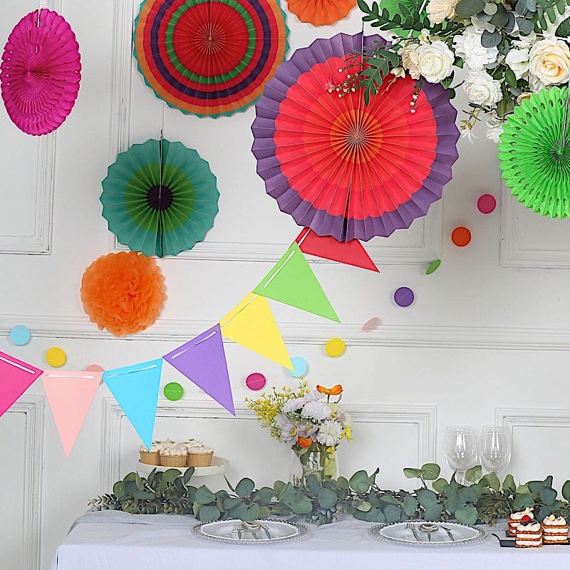 Paper Fans and Garlands with Pom Pom Flowers Backdrop Decorations - Assorted PAP_FAN_012_FSTA