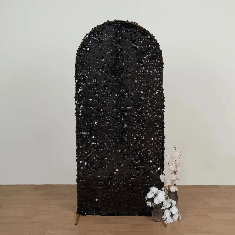 Payette Sequin Fitted Round Top Wedding Arch Backdrop Stand Cover