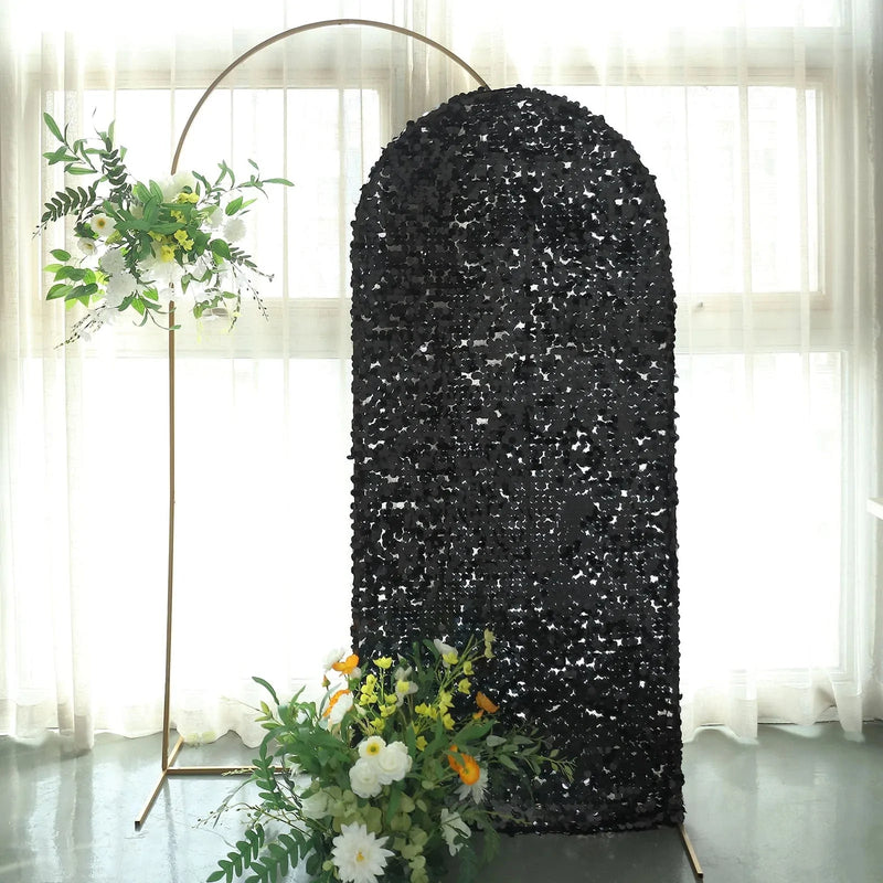 Payette Sequin Fitted Round Top Wedding Arch Backdrop Stand Cover