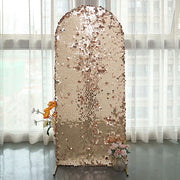 Payette Sequin Fitted Round Top Wedding Arch Backdrop Stand Cover