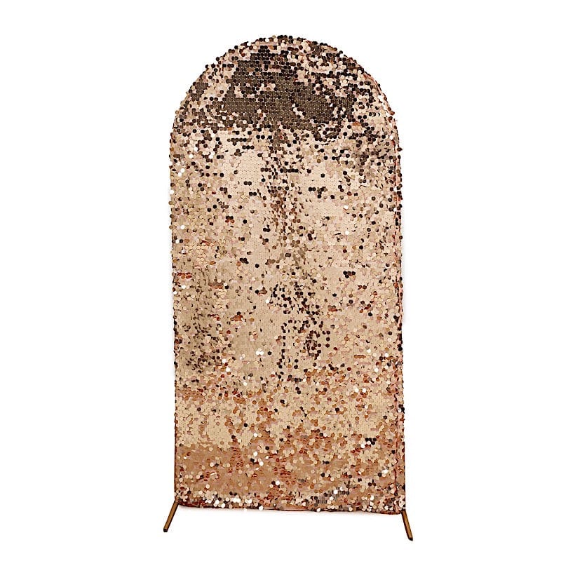 Payette Sequin Fitted Round Top Wedding Arch Backdrop Stand Cover