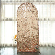 Payette Sequin Fitted Round Top Wedding Arch Backdrop Stand Cover