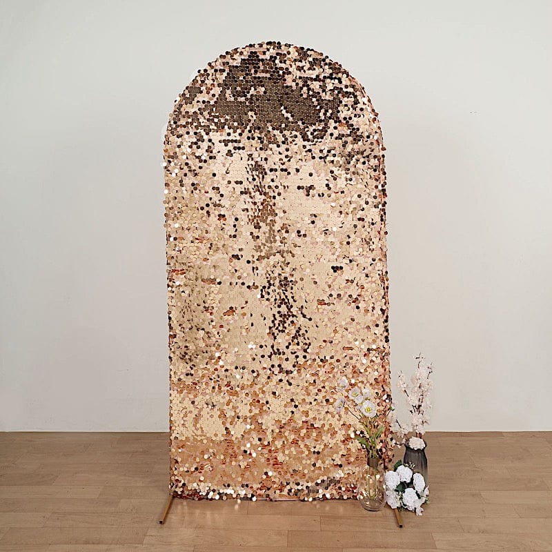 Payette Sequin Fitted Round Top Wedding Arch Backdrop Stand Cover