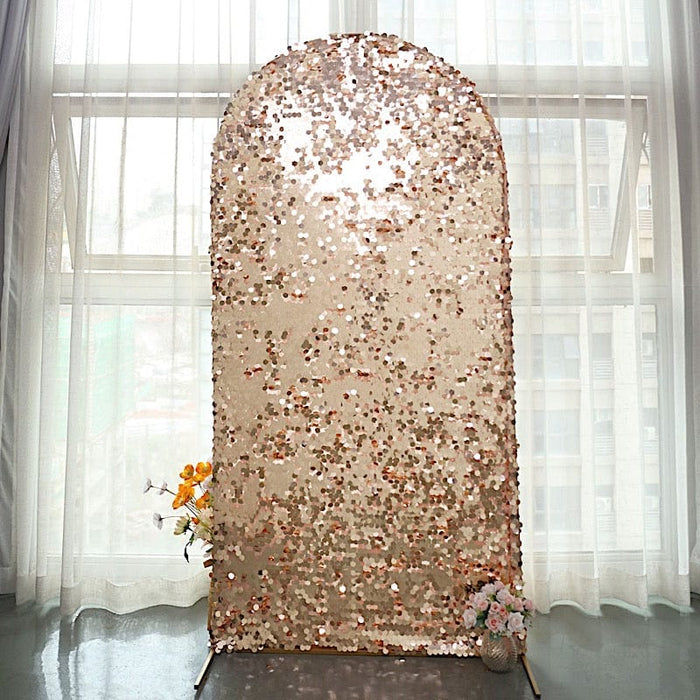 Payette Sequin Fitted Round Top Wedding Arch Backdrop Stand Cover
