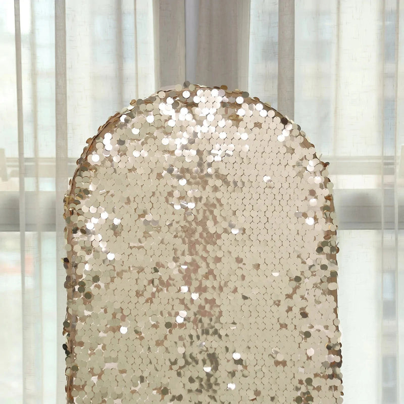 Payette Sequin Fitted Round Top Wedding Arch Backdrop Stand Cover