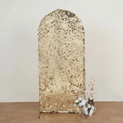 Payette Sequin Fitted Round Top Wedding Arch Backdrop Stand Cover