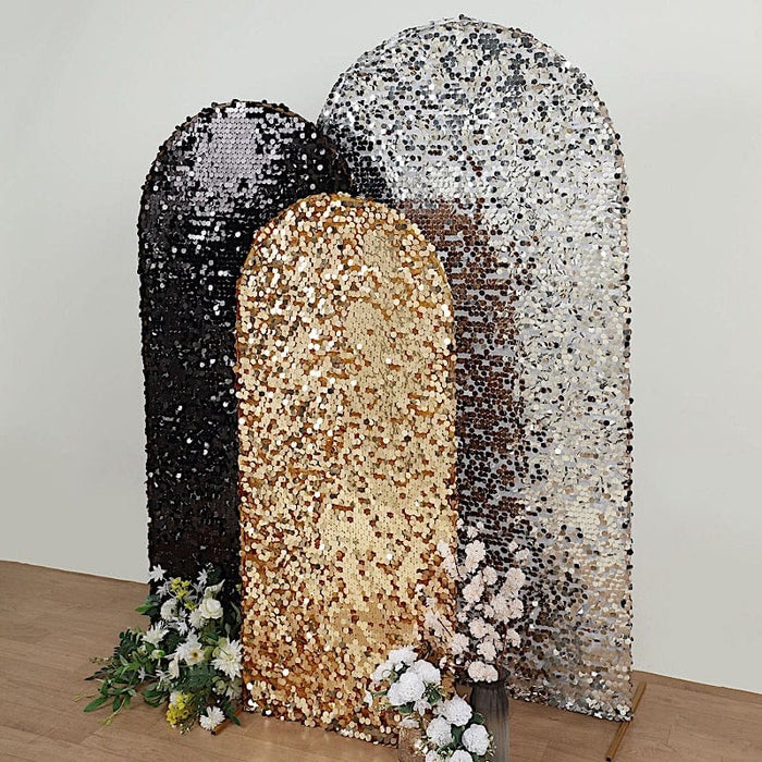 Payette Sequin Fitted Round Top Wedding Arch Backdrop Stand Cover