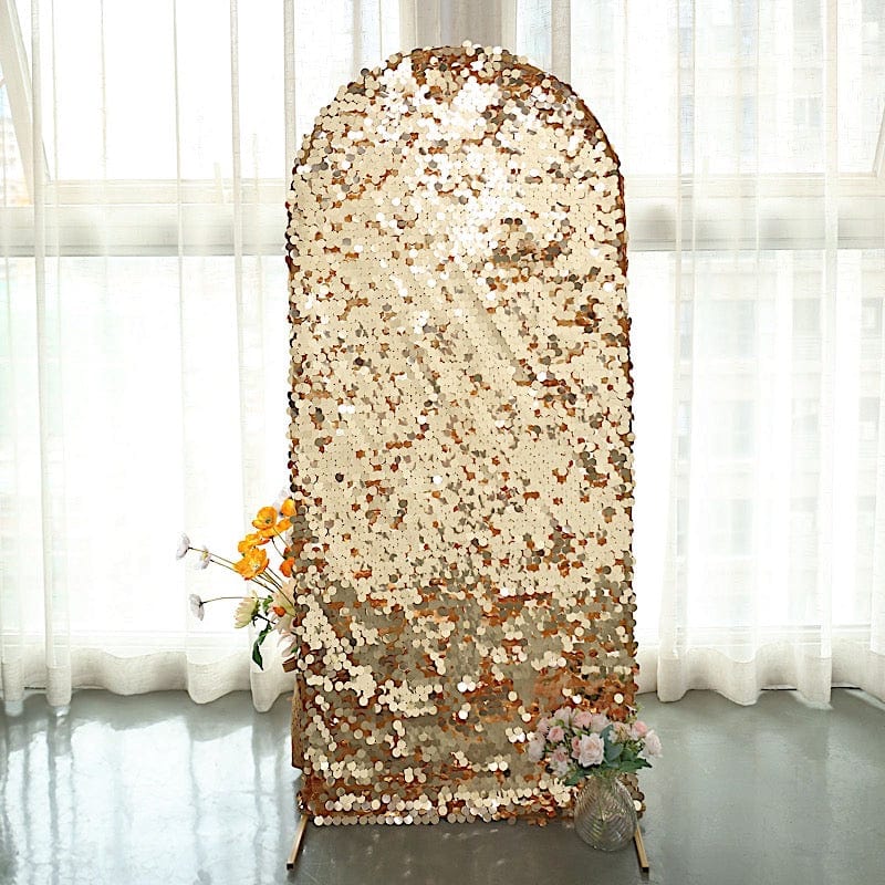 Payette Sequin Fitted Round Top Wedding Arch Backdrop Stand Cover