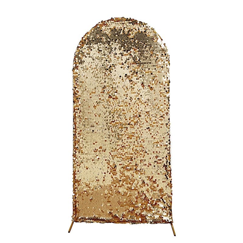 Payette Sequin Fitted Round Top Wedding Arch Backdrop Stand Cover