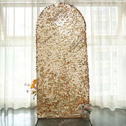 Payette Sequin Fitted Round Top Wedding Arch Backdrop Stand Cover