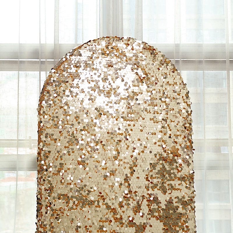 Payette Sequin Fitted Round Top Wedding Arch Backdrop Stand Cover