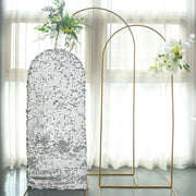 Payette Sequin Fitted Round Top Wedding Arch Backdrop Stand Cover
