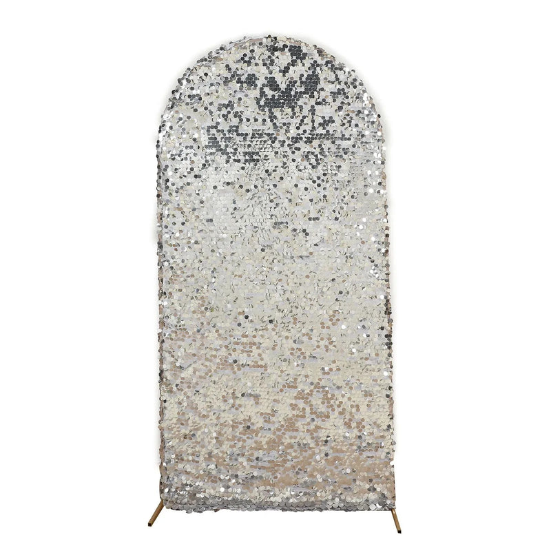 Payette Sequin Fitted Round Top Wedding Arch Backdrop Stand Cover