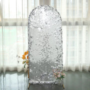Payette Sequin Fitted Round Top Wedding Arch Backdrop Stand Cover
