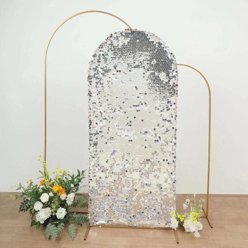 Payette Sequin Fitted Round Top Wedding Arch Backdrop Stand Cover