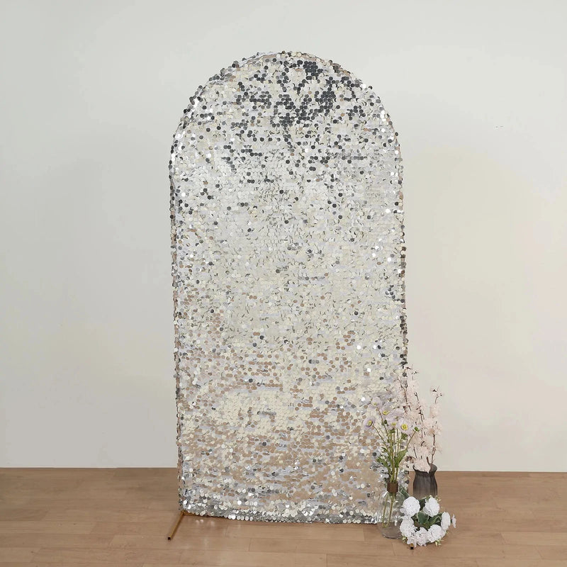 Payette Sequin Fitted Round Top Wedding Arch Backdrop Stand Cover