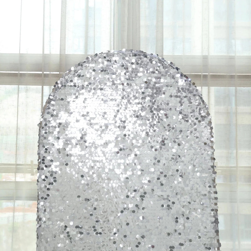 Payette Sequin Fitted Round Top Wedding Arch Backdrop Stand Cover