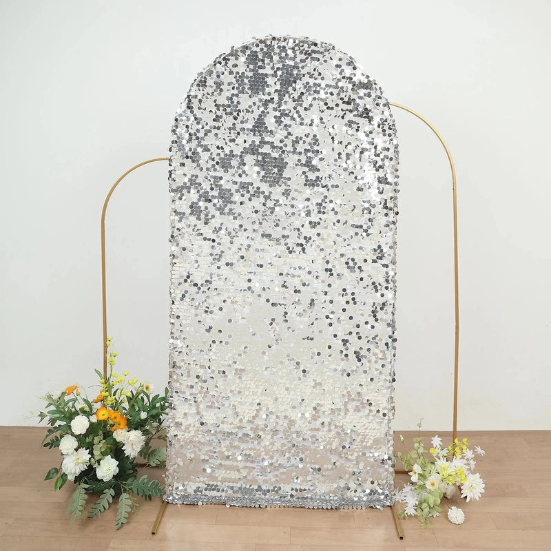 Payette Sequin Fitted Round Top Wedding Arch Backdrop Stand Cover