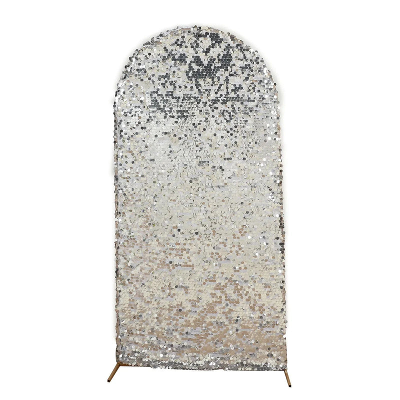 Payette Sequin Fitted Round Top Wedding Arch Backdrop Stand Cover