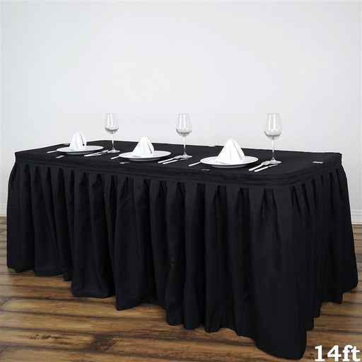 Polyester Banquet Table Skirt SKT_POLY_BLK_14