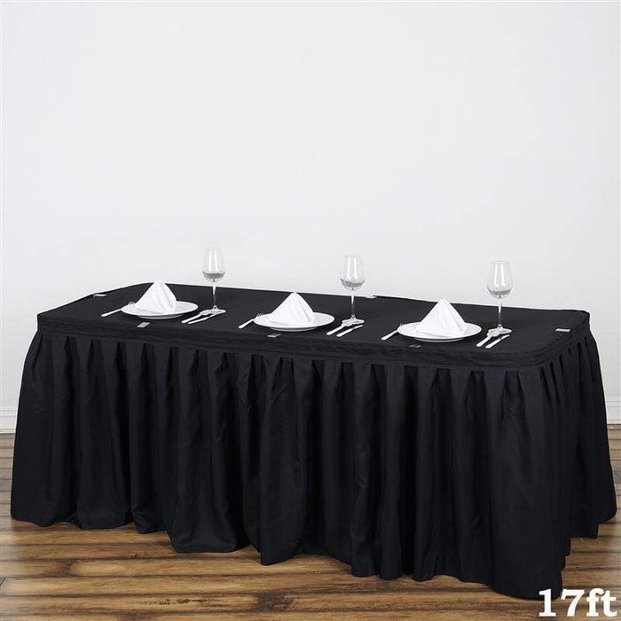 Polyester Banquet Table Skirt SKT_POLY_BLK_17