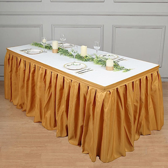 Polyester Banquet Table Skirt SKT_POLY_GOLD_21