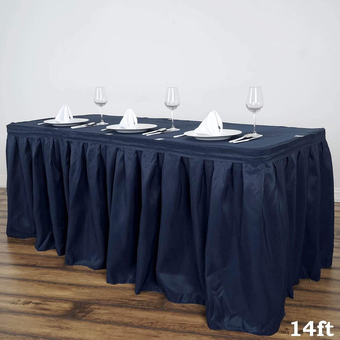 Polyester Banquet Table Skirt SKT_POLY_NAVY_14