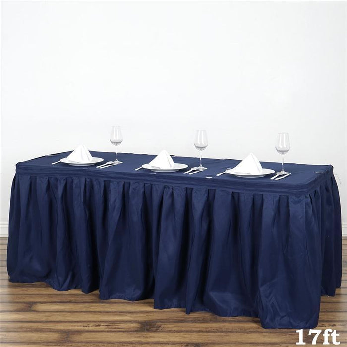 Polyester Banquet Table Skirt SKT_POLY_NAVY_17