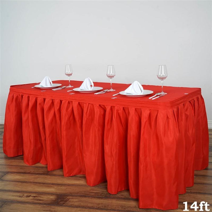 Polyester Banquet Table Skirt SKT_POLY_RED_14