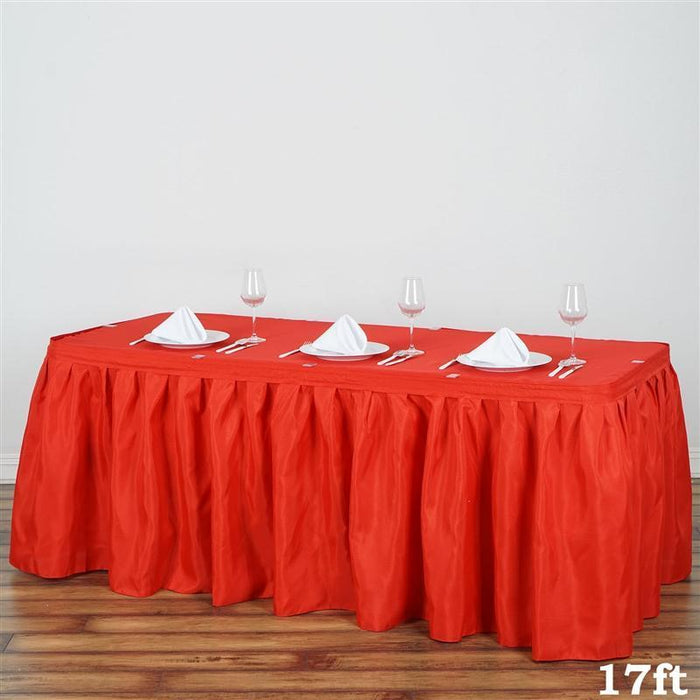 Polyester Banquet Table Skirt SKT_POLY_RED_17