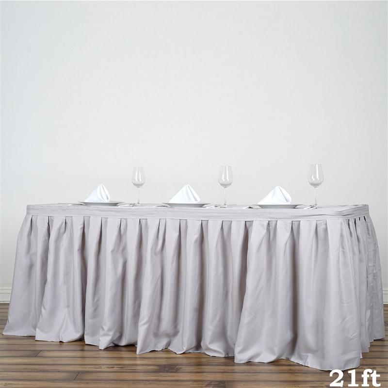 Polyester Banquet Table Skirt SKT_POLY_SILV_21