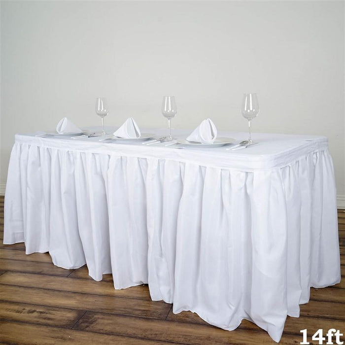 Polyester Banquet Table Skirt SKT_POLY_WHT_14