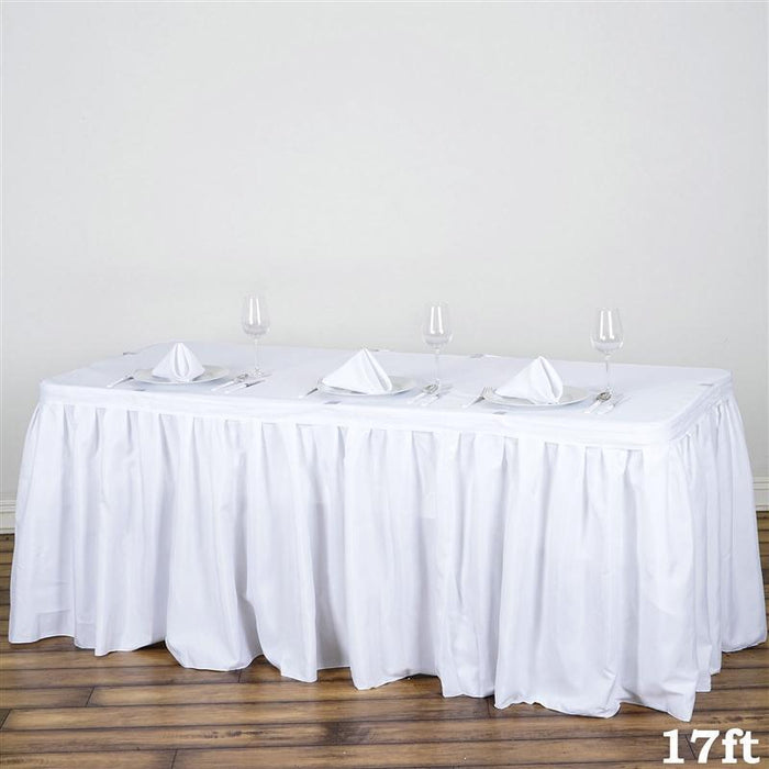 Polyester Banquet Table Skirt SKT_POLY_WHT_17